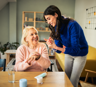 Caregiver helping with Activities of Daily Living