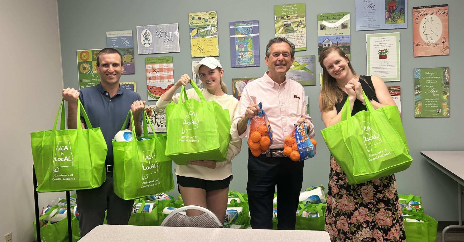 junior board making care baskets
